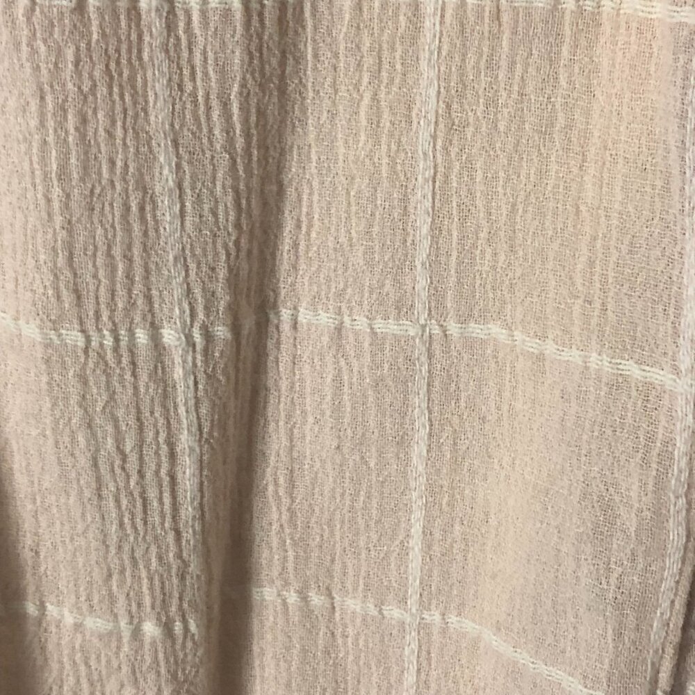Anthropologie Isabella Sinclair Light Pink Cotton Wrap Short Sleeve Shirt - Picture 5 of 6